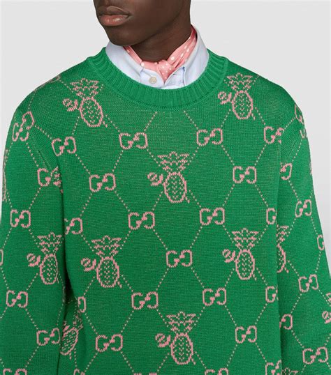 gucci pineapple sweater|GUCCI Gucci Pineapple jacquard sweater .